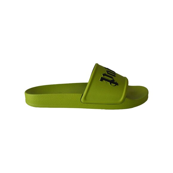 Palm Angels Logo-Print Sliders Light Green main image 12